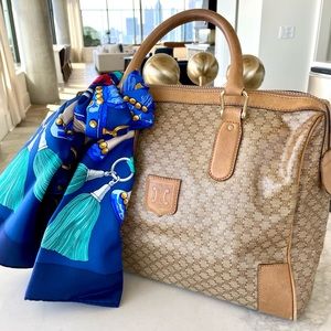 Auth. Celine Macadam Boston Bag